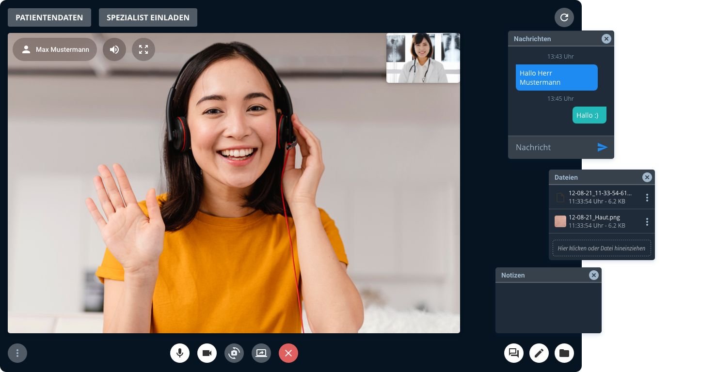 arzt-direkt video consultation interface